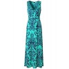 Zattcas Womens Floral Maxi Dress V Neck Spaghetti Strap Summer Beach Maxi Dress - Obleke - $19.99  ~ 17.17€