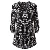 Zattcas Womens Floral Printed Tunic Shirts 3/4 Roll Sleeve Notch Neck Tunic Top - Srajce - kratke - $76.99  ~ 66.13€