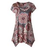 Zattcas Womens Short Sleeve Flare Tunic Tops Loose Fit Print Summer Tunic Shirt … - Camisa - curtas - $64.99  ~ 55.82€