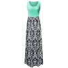 Zattcas Womens Summer Contrast Sleeveless Tank Top Floral Print Maxi Dress - ワンピース・ドレス - $76.99  ~ ¥8,665