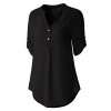 Zattcas Womens V Neck Blouses Chiffon Button Down Shirts 3/4 Roll up Sleeve Tunic Tops - Shirts - $76.99  ~ £58.51