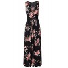 Zattcas Womens V Neck Sleeveless Empire Waist Floral Maxi Dress - Haljine - $19.99  ~ 17.17€