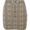 Zip Popper Checked Mini Skirt - Suknje - 