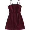 Zipper Corduroy Mini Dress - Vestidos - 
