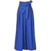 Брюки-юбка синий с поясом-бантом - Suknje - 