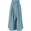 Брюки-юбка голубой с поясом-бантом - Skirts - 