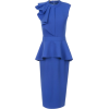 Платье с баской сине-голубой - Платья - 