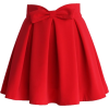 Юбка в складку короткая красная - スカート - 