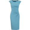 Платье с защипами нежно-голубой - Obleke - 