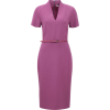 Платье классика с ремешком сиреневый - sukienki - 