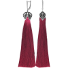 Винно-красные серьги-кисти - Earrings - $43.19 