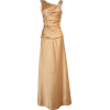 Cowl-Back Satin Long Gown - Dresses - $89.99 