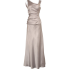Cowl-Back Satin Long Gown - Dresses - $89.99  ~ £68.39