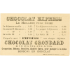 antique French chocolaterie card - Texts - 
