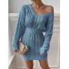 baby blue fashion knit dress - Haljine - 