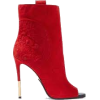 balmain red ankle high heel boots - Botas - 