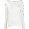 beaded white sweater - Pulôver - 