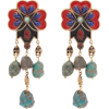 bead-embellished drop clip-on earrings - イヤリング - 