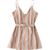 belted wrap stripes mini dress - Kleider - 