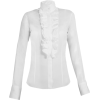 bijela bluza sa volanom - Long sleeves shirts - 