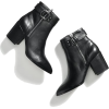 black buckle leather booties - Buty wysokie - 