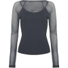 black mesh sleeve shirt - 长袖衫/女式衬衫 - 