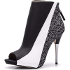 black and white booties - Сопоги - 