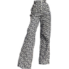 black and white patterned pants - Spodnie Capri - 