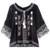 black and white peasant blouse - Maglioni - 