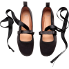 black ballet flats with lace up straps - 平鞋 - 