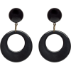 black hoop earings - Серьги - 