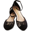 black lace sandal flats - 平鞋 - 