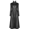 black leather gothic trench coat - Kurtka - 