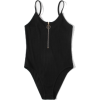 #black #metal #zipper #speghetti #strap - Купальные костюмы - 
