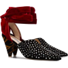 black, red and brown velvet ankle tie cr - Klasični čevlji - 