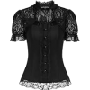 black ruffle top - Shirts - 