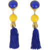 blue and yellow earrings - 耳环 - 