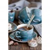 blue coffee mugs and meringue - Beverage - 