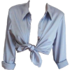 blue cropped shirt - Camisa - curtas - 