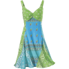 blue green paisley dress - Dresses - 