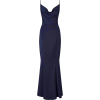 blue silk dress - Платья - 