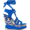 blue wedges - 坡跟鞋 - 