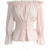 blush blouse - Srajce - kratke - 