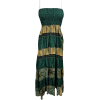 boho teal tiered dress - sukienki - 