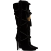 braided velvet knee high boots - ブーツ - 