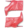 bright red stiletto heeled booties  - Boots - 