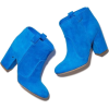 bright blue suede ankle booties - 靴子 - 