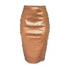 brown beaded leather pencil skirt - 裙子 - 