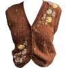 brown embroidered sleeveless cardigan - Кофты - 