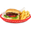 burger and fries basket  - Comida - 